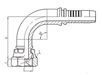 90° METRIC FEMALE 60°CONE SEAL (20691)